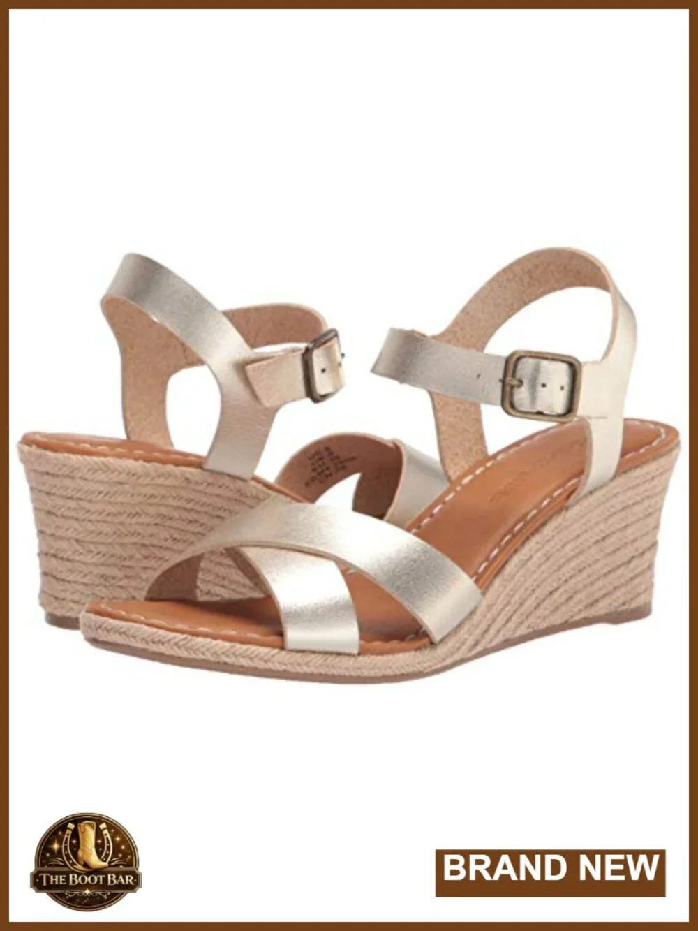 Faux Leather Espadrille Wedge Sandal with Adjustable Buckle